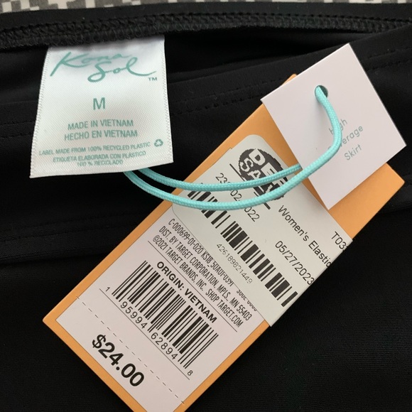 Kona Sol swim skirt. Medium. Black. - Picture 2 of 3